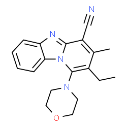 2-ethyl-3-methyl-1-(morpholin-4-yl)pyrido[1,2-a]benzimidazole-4-carbonitrile structure