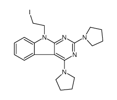 9-(2-iodoethyl)-2,4-dipyrrolidin-1-ylpyrimido[4,5-b]indole结构式