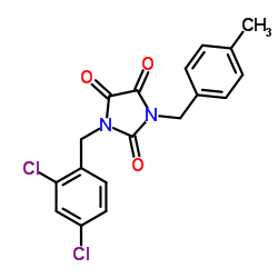 1-(2,4-DICHLOROBENZYL)-3-(4-METHYLBENZYL)-1H-IMIDAZOLE-2,4,5(3H)-TRIONE结构式