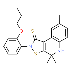 4,4,8-Trimethyl-2-(2-propoxyphenyl)-4,5-dihydro[1,2]thiazolo[5,4-c]quinoline-1(2H)-thione结构式