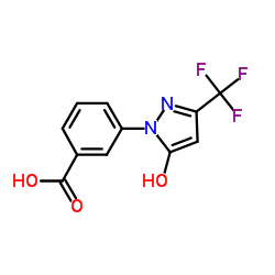 3-[5-Hydroxy-3-(trifluoromethyl)-1H-pyrazol-1-yl]benzoic acid结构式