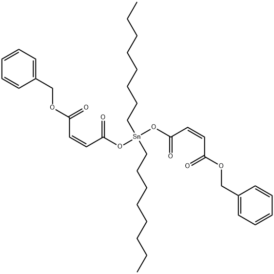 (Z,Z)-8,8-二辛基-3,6,10-三氧代-1-苯基-2,7,9-三氧杂-8-锡十三烷基-4,11-二烯-13-酸苯基甲基酯结构式