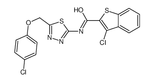 Benzo[b]thiophene-2-carboxamide, 3-chloro-N-[5-[(4-chlorophenoxy)methyl]-1,3,4-thiadiazol-2-yl]- (9CI) structure