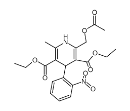 diethyl 2-methyl-4-(2-nitrophenyl)-6-acetoxymethyl-1,4-dihydropyridine-3,5-dicarboxylate结构式