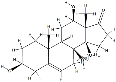 3β,8,12β,14β-Tetrahydroxyandrost-5-en-17-one结构式