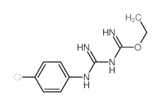 N-[N-(4-chlorophenyl)carbamimidoyl]-1-ethoxy-methanimidamide structure