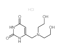 2,4(1H,3H)-Pyrimidinedione,6-[[bis(2-hydroxyethyl)amino]methyl]-, hydrochloride (1:1) structure