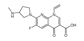 1-ethenyl-6-fluoro-7-(3-methylaminopyrrolidin-1-yl)-4-oxo-1,8-naphthyr idine-3-carboxylic acid Structure