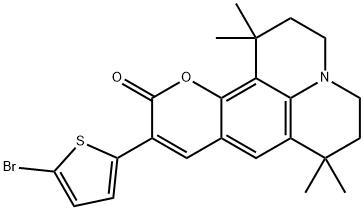 9-(5-bromothiophen-2-yl)-1,1,6,6-tetramethyl-2,3,5,6-tetrahydro-1H,4H-11-oxa-3a-azabenzo[de]anthracen-10-one结构式