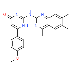 6-(4-methoxyphenyl)-2-[(4,6,7-trimethyl-2-quinazolinyl)amino]-4(3H)-pyrimidinone结构式