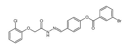 Benzoic acid, 3-bromo-, 4-[[2-[2-(2-chlorophenoxy)acetyl]hydrazinylidene]methyl]phenyl ester结构式