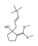 2-(Bis(methylthio)methylene)-1-(3-(trimethylsilyl)-2-propenyl)cyclopentanol Structure