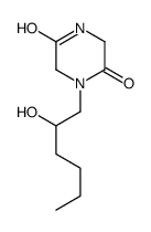 1-(2-hydroxyhexyl)piperazine-2,5-dione结构式