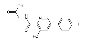 {[5-(4-Fluorophenyl)-3-hydroxypyridine-2-carbonyl]amino}-acetic acid Structure