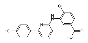 4-chloro-3-{[6-(4-hydroxyphenyl)pyrazin-2-yl]amino}benzoic acid Structure