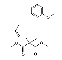 dimethyl 2-(3-(2-methoxyphenyl)prop-2-ynyl)-2-(3-methylbut-2-enyl)malonate Structure