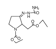 <1-Ethoxycarbonyl-3-oxo-pyrrolidinyl-(2)>-essigsaeureethylester-semicarbazon结构式