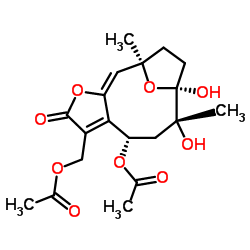 (4S,6R,7S,10R,11E)-4-(乙酰氧基)-3-[(乙酰氧基)甲基]-5,6,7,8,9,10-六氢-6,7-二羟基-6,10-二甲基-7,10-环氧环癸五烯并[B]呋喃-2(4H)-酮图片