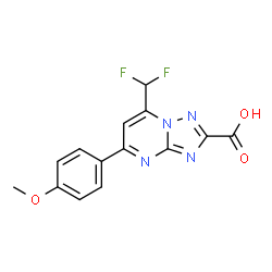 7-(Difluoromethyl)-5-(4-methoxyphenyl)[1,2,4]triazolo[1,5-a]pyrimidine-2-carboxylic acid结构式