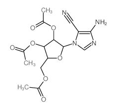 [3,4-diacetyloxy-5-(4-amino-5-cyano-imidazol-1-yl)oxolan-2-yl]methyl acetate structure