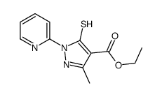 1H-PYRAZOLE-4-CARBOXYLIC ACID, 5-MERCAPTO-3-METHYL-1-(2-PYRIDINYL)-, ETHYL ESTER picture