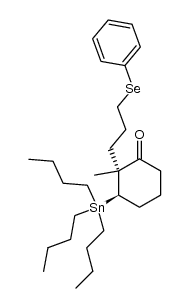 trans-2-methyl-2-(3-phenylselenopropyl)-3-tributylstannylcyclohexanone Structure