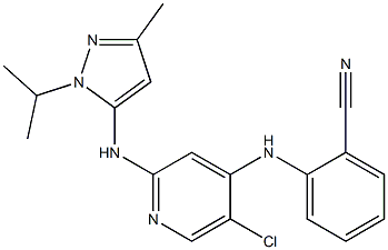 2-(5-chloro-2-(1-isopropyl-3-methyl-1H-pyrazol-5-ylamino)pyridin-4-ylamino)benzonitrile Structure