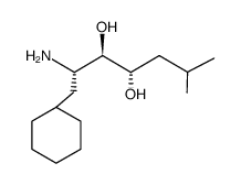 (2S,3R,4S)-2-amino-1-cyclohexyl-3,4-dihydroxy-6-methylheptane结构式