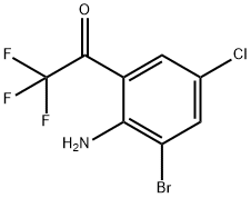 1-(2-Amino-3-bromo-5-chlorophenyl)-2,2,2-trifluoroethan-1-one结构式