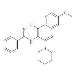 (Z)-N-(1-氯-1-(4-甲氧基苯基)-3-氧代-3-(哌啶-1-基)丙-1-烯-2-基)苯甲酰胺结构式