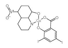 Copper,[2-(hydroxy-kO)-3,5-diiodobenzoato-kO](5-nitro-8-quinolinolato-kN1,kO8)-结构式