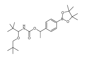 1-(4-(4,4,5,5-tetramethyl-1,3,2-dioxaborolan-2-yl)phenyl)ethyl (2,2-dimethyl-1-(neopentyloxy)propyl)carbamate结构式