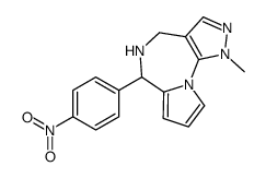 5,6-Dihydro-6-(4-nitrophenyl)-1-methyl-1H,4H-pyrazolo(4,3-f)pyrrolo(1,2-a)(1,4)diazepine结构式