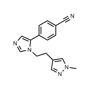 4-(1-(2-(1-甲基-1H-吡唑-4-基)乙基)-1H-咪唑-5-基)苄腈结构式