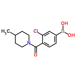 (3-氯-4-(4-甲基哌啶-1-羰基)苯基)硼酸结构式