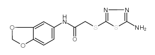 2-[(5-氨基-1,3,4-噻二唑-2-基)硫代]-N-(1,3-苯并二氧代l-5-基)乙酰胺结构式