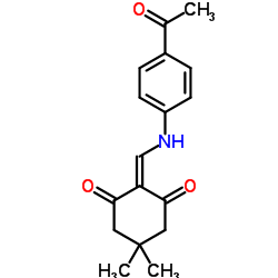 2-(((4-ACETYLPHENYL)AMINO)METHYLENE)-5,5-DIMETHYLCYCLOHEXANE-1,3-DIONE结构式