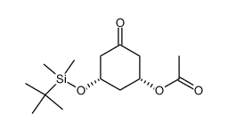 (1R,3S)-3-(tert-butyldimethylsilyloxy)-5-oxocyclohexyl acetate结构式