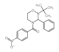 (4-nitrophenyl)-(3-phenyl-2-tert-butyl-1,2,4-oxadiazinan-4-yl)methanone structure