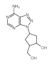 Cyclopentanemethanol,4-(7-amino-3H-1,2,3-triazolo[4,5-d]pyrimidin-3-yl)-2-hydroxy-, (1R,2S,4R)-rel-结构式