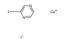 poly[Cu(μ-2-iodopyrazine-N,N')] CuI(C4H3N2I), monoclinic, red, P21/C结构式