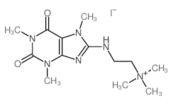 1,3,7-Trimethyl-8-((2-(trimethyl-lambda(5)-azanyl)ethyl)amino)-3,7-dihydro-1H-purine-2,6-dione结构式