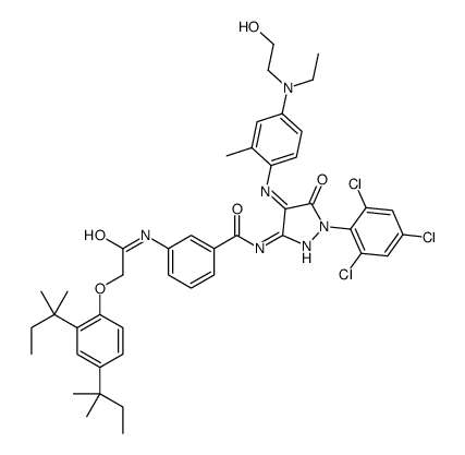 3-[[[2,4-双(叔戊基)苯氧基]乙酰基]氨基]-N-[4-[[4-[乙基(2-羟乙基)氨基]2-甲苯基]亚氨基]-4,5-二氢-5-氧代-1-(2,4,6-三氯苯基)-1H-吡唑-3-基]-苯甲酰胺结构式