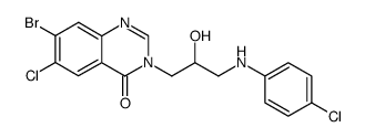 7-bromo-6-chloro-3-[3-(4-chloro-anilino)-2-hydroxy-propyl]-3H-quinazolin-4-one Structure