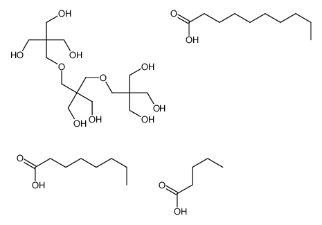 decanoic acid,2-[[3-hydroxy-2-[[3-hydroxy-2,2-bis(hydroxymethyl)propoxy]methyl]-2-(hydroxymethyl)propoxy]methyl]-2-(hydroxymethyl)propane-1,3-diol,octanoic acid,pentanoic acid Structure