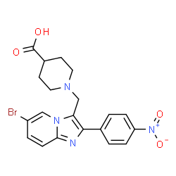 1-[6-BROMO-2-(4-NITROPHENYL)IMIDAZO[1,2-A]PYRIDIN-3-YLMETHYL]PIPERIDINE-4-CARBOXYLICACID picture