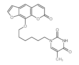 2,4(1H,3H)-Pyrimidinedione, 5-methyl-1-(6-((7-oxo-7H-furo(3,2-g)(1)benzopyran-9-yl)oxy)hexyl)- Structure