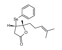 (4S,5S)-5-methyl-5-(4-methylpent-3-en-1-yl)-4-(phenylselanyl)dihydrofuran-2(3H)-one Structure