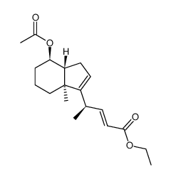 ethyl (R,E)-4-((3aS,7R,7aR)-7-acetoxy-3a-methyl-3a,4,5,6,7,7a-hexahydro-1H-inden-3-yl)pent-2-enoate结构式