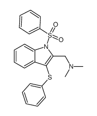 N,N-dimethyl-1-(1-(phenylsulfonyl)-3-(phenylthio)-1H-indol-2-yl)methanamine结构式